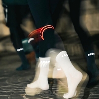 Fils réfléchissants Chaussettes de course personnalisées Chaussettes de sport athlétique de compression Maille respirante Chaussettes de course coussinées techniques Hommes