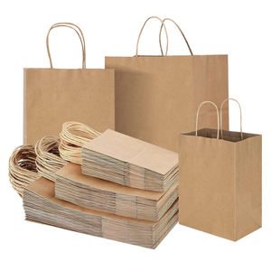 Sacs en papier kraft personnalisés avec logo, cadeaux promotionnels, articles <span class=keywords><strong>de</strong></span> fête, recyclables, pour hommes et femmes, grand sac <span class=keywords><strong>de</strong></span> 45 cm - Product Image 1