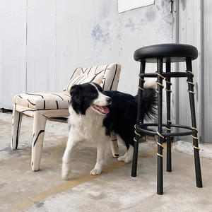 Tabouret <span class=keywords><strong>de</strong></span> <span class=keywords><strong>bar</strong></span> en métal contemporain américain, noir, <span class=keywords><strong>chaise</strong></span> haute <span class=keywords><strong>de</strong></span> comptoir, siège souple, écologique, pour la maison, le <span class=keywords><strong>bar</strong></span>, l'îlot <span class=keywords><strong>de</strong></span> cuisine, le salon - Product Image 4