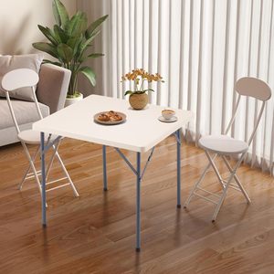 Moon, superventas, Mesa Cuadrada plegable moderna de 86cm, mesa de plástico, mesa de fácil transporte para banquetes al aire libre, usos de boda - Product Image 3
