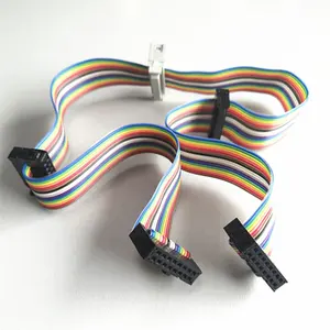 Cable assembly PH2.54mm 16 Pin IDC socket rainbow 1.27mm flying bus power idc cable