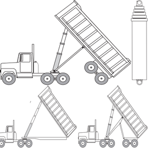 Vérins hydrauliques télescopiques à 3 étages Parker Custom Hoists pour camions à benne basculante - Product Image 5