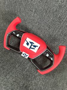 Volant personnalisable S <span class=keywords><strong>Line</strong></span> à fond plat, demi-cuir, pour <span class=keywords><strong>Audi</strong></span> <span class=keywords><strong>A3</strong></span>/A6/A7/M6 - Design sportif en fibre de carbone - Product Image 6