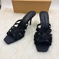 Nouvelle Collection Été ZA2026 – Sandales à Talons Hauts Creuses en Strass, Style Féerique, Bout Carré Ouvert, à Enfiler