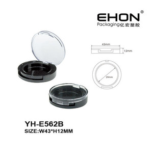 Wholesale Single Round Empty Eyeshadow Case with Skylight ABS <b>Plastic</b> Makeup Palette Packaging Blusher <b>Container</b> - Product Image 2