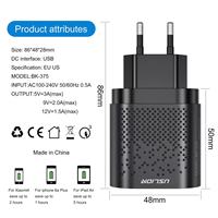Vente chaude 48W Puissant 4-USB Chargeur Mural Adaptateur Charge Rapide QC3.0 pour Smartphones Tablettes Ignifuge PC 45W Sortie Smart PD