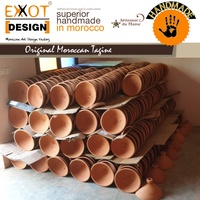 100% Buatan Tangan Asli Tagine Tanah Liat Maroko Desain Mediterania Langsung dari Produsen untuk Penggunaan Hotel EXXOT DESIGN 1 Tahun Garansi