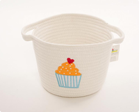 Panier de rangement rond en tissu pliable, moderne et minimaliste, en corde de coton tressée, écologique, pour cosmétiques, jouets, clés, bijoux, articles de toilette