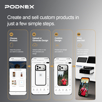 Imprimante de coques de téléphone UV intelligente PodNEX AI, machine d'impression à plat A3 pour porte-clés, étiquettes pour animaux, étuis pour AirPods et ornements