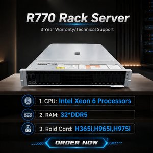 Serveur en rack 2U Dell PowerEdge R770 OEM 8Sff/16Sff*<span class=keywords><strong>2</strong></span>.5 pouces avec processeurs Intel Xeon 8558/256 Go de RAM/480 Go de SSD/alimentation 1100 W - Product Image 1