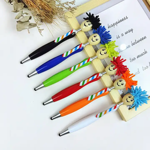 Promocional cara humana <span class=keywords><strong>hombre</strong></span> Regalos personalizado polvo mopa Topper pantalla limpieza pluma 2 en 1 Stylus Pen muñeca cabeza pluma - Product Image 3
