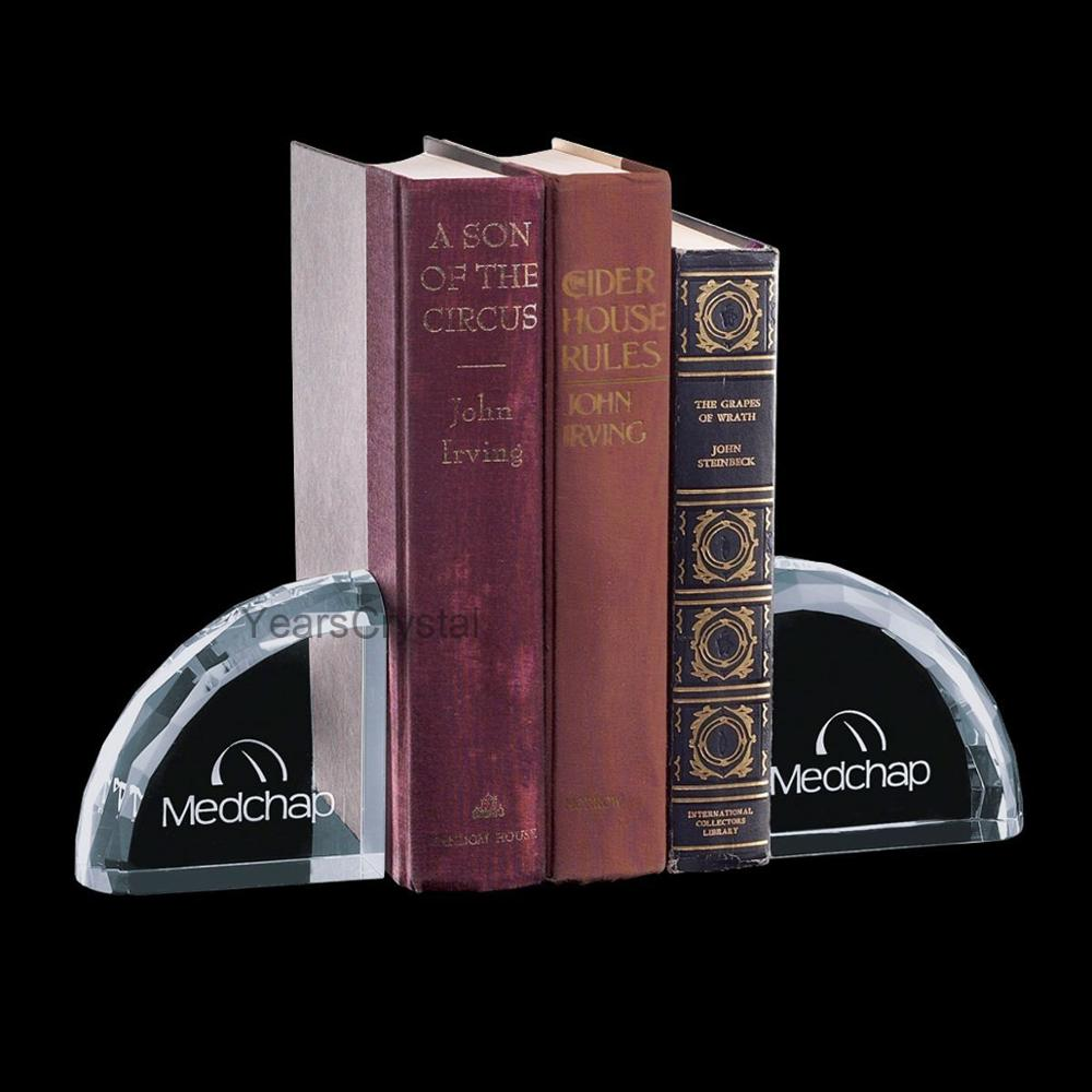 Заводские декоративные книжные концы, держатели для книг для дома и офиса, стеклянные хрустальные книжные Концы под заказ