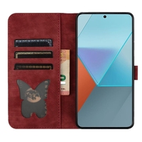 Casing ponsel kulit Flip emboss kucing kupu-kupu 5G, casing penutup ponsel kulit lipat harga murah grosir untuk Xiaomi Redmi Note 13 Pro