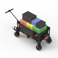 Chariot de plage et de camping multifonctionnel avec grande capacité pour serviettes, parapluies et jouets