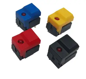 PB86-A1 красный светодиод 6Pin мгновенный печатного монтажа SPDT квадратный кнопочный переключатель питания для сценическое оборудование контроля