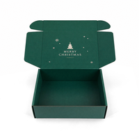 Boîte d'expédition en carton ondulé personnalisée pour Noël, imprimée en couleur avec Père Noël et sapin, pour le Mahjong des fêtes