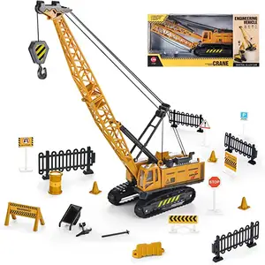 1: 55 Scale Crawler Crane with Operating Buttons Kids Construction Crane Vehicle Alloy Model Car Truck Toys Play set