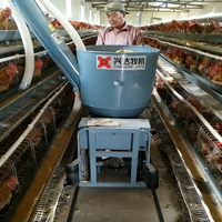 Nouveau Chariot Distributeur Automatique d'Aliments pour Bétail, Équipement Agricole en Acier pour Alimentation Humide/Sèche en Batterie