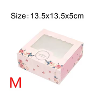 Nouvelle forme de rectangle couleur rose boîte de tartes aux oeufs portugais étui à dessert avec fenêtre de panda mignon