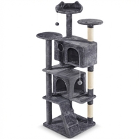 Arbre à chat anti-basculement, écologique et durable, en velours, avec poteaux en sisal, structure d'escalade multi-niveaux en peluche pour chatons et chats adultes d'intérieur