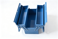 Boîte à outils cantilever en aluminium multi-plateaux pliable, étanche, avec système de verrouillage automatique, 3 compartiments, pour rangement extérieur personnalisé