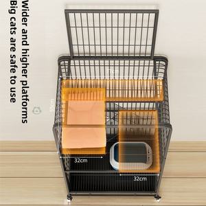 Le grand support de <span class=keywords><strong>cage</strong></span> d'exposition de chat en fil métallique de luxe pliable robuste avec roue à trois étages peut être personnalisé à l'intérieur ou à l'extérieur - Product Image 3