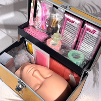 Kit Complet de Formation et d'Entraînement pour Extensions de Cils Individuels avec Tête de Mannequin de Maquillage, Marque Blanche