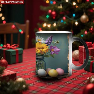 Frosted Black <b>Ceramic</b> <b>Mug</b> 11oz Heat Sensitive Daily Drinking Cup - Product Image 2