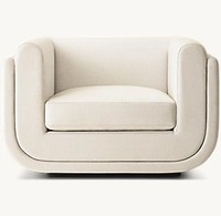 Fauteuil moderne de taille personnalisable, fabriqué à la main avec un cadre en bois massif, fauteuil de salon