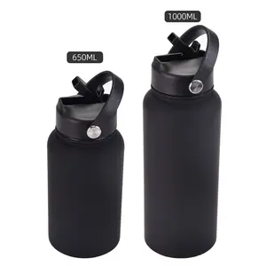 32 oz Wholesale Custom Logo Sport Vacuum Bottle Double Wall Stainless Steel Insulated Water Bottle With Straw