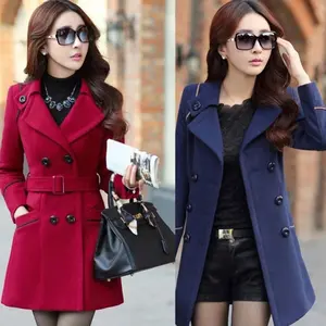 Plaid Long Coat Women Autumn Winter Fashion Korean Casual Long Woolen Coats  Female Overcoat Plus Size 5xl