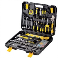 Ensemble d'outils ménagers de 137 pièces, kit d'outils à main en acier au carbone avec étui rigide, tournevis, clé à cliquet, embouts pour réparation