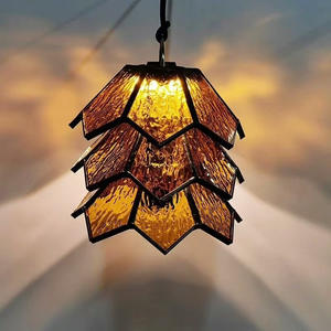 Abat-jour en verre Tiffany compatible Goal Zero, <span class=keywords><strong>camping</strong></span> en plein air, style japonais vintage, lanterne en verre teinté, abat-jour GZ - Product Image 2