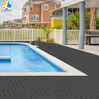 Bricolage imitation bois plastique imperméable plancher extérieur imbriqué Composite pont Patio terrasse carreaux