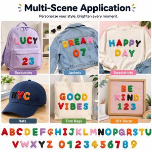 ป้ายปักอักษรภาษาอังกฤษตัวอักษรและตัวเลข A ถึง Z 0 ถึง 9 หลายสี แบบนุ่ม รีดติดหรือเย็บติดได้ - Product Image 5