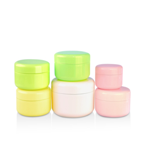 Haute qualité 20g 50g 100g 150g 250g <span class=keywords><strong>jaune</strong></span> vert rose Lotions de soin de la peau pot de crème en plastique récipient cosmétique avec couvercles - Product Image 1