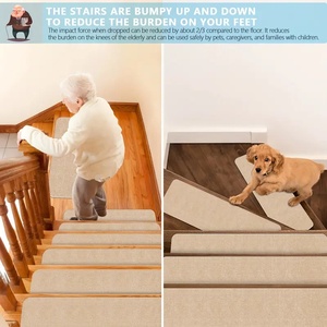Modern Square Self-Adhesive Indoor Polyester <strong>Carpet</strong> Rugs Non-Slip <strong>Stair</strong> <strong>Treads</strong> <strong>for</strong> Wooden Steps Machine Made <strong>Stair</strong> Mat <strong>for</strong> Home - Product Image 4