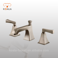 Robinet de lavabo de salle de bain à double poignée, finition or poli, à économie d'eau, garantie 5 ans, avec cartouche céramique, entreaxe 8 pouces