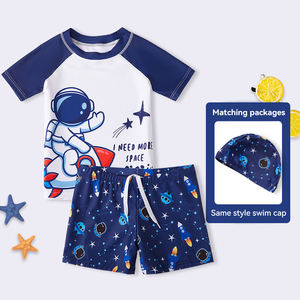 Короткие водонепроницаемые Купальники для мальчиков с мультяшным узором плотные Купальники для детей - Product Image 2