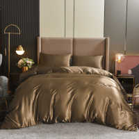 Parure de lit de luxe en satin microfibre polyester de qualité supérieure, ensemble de draps et housse de couette en satin, vente en gros d'usine
