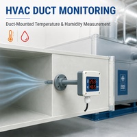 Transmitter Suhu dan Kelembapan CIPPUS untuk Pemasangan di Saluran, Layar Digital, Sensor Pipa untuk Ventilasi HVAC