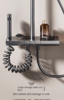 Ensemble de robinets thermostatiques gris pistolet en gros pommeau de douche à effet de pluie pour salle de bain à domicile robinet de douche chaude et froide