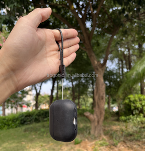 Étui en cuir de vachette véritable Crazy Horse pour Airpods Pro <span class=keywords><strong>2</strong></span>, style <span class=keywords><strong>Indiana</strong></span>-<span class=keywords><strong>Jones</strong></span>, LED avant visible, noir - Product Image 4