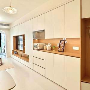 Armoire de rangement moderne en bois clair personnalisée pour salon et chambre à coucher, meuble tendance - Product Image 6