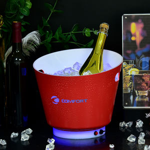 Discothèque bar fête point culminant couleur changeante refroidisseur LED seau à glace réutilisable étanche en plastique lumineux vin seau à glace - Product Image 6
