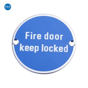 OEM Color Stainless steel Round type fire door emergency exit Indication sign plate