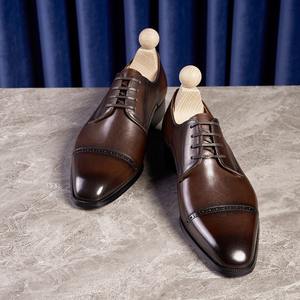 Zapatos Oxford Italianos Hechos a Mano para Hombre, con Punta Cuadrada, con Cordones, para Fiesta, Cómodos, Transpirables, Antideslizantes, de Tres Piezas - Product Image 5