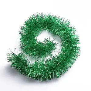 Christmas decoration supplier Latest tinsel garlands thick tinsel garland for wall front door hanging decor