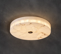 Plafonnier espagnol moderne en marbre et cuivre pour chambre à coucher, lustre en albâtre de luxe, lumière LED, montage encastré pour chambre, balcon, ferme
