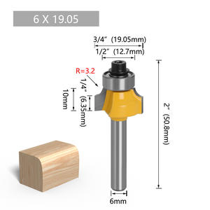 ชุดเครื่องตัดมุมสี่ชิ้นแบบไม่เคลือบสีสว่าง6/6 35มม. สำหรับงานกัดและตัดแต่งงานไม้ - Product Image 6